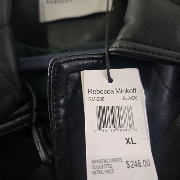 Nwt Bomber Leather Jacket Rebecca Minkoff XL - Picture 3 of 10